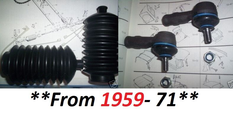 TRACK ROD ENDS & STEERING RACK GAITERS (Morris Minor) (**From 1959- 71**)